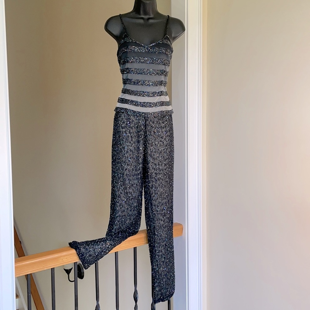 Je metadi sz S beaded pant ombre top gorgeous